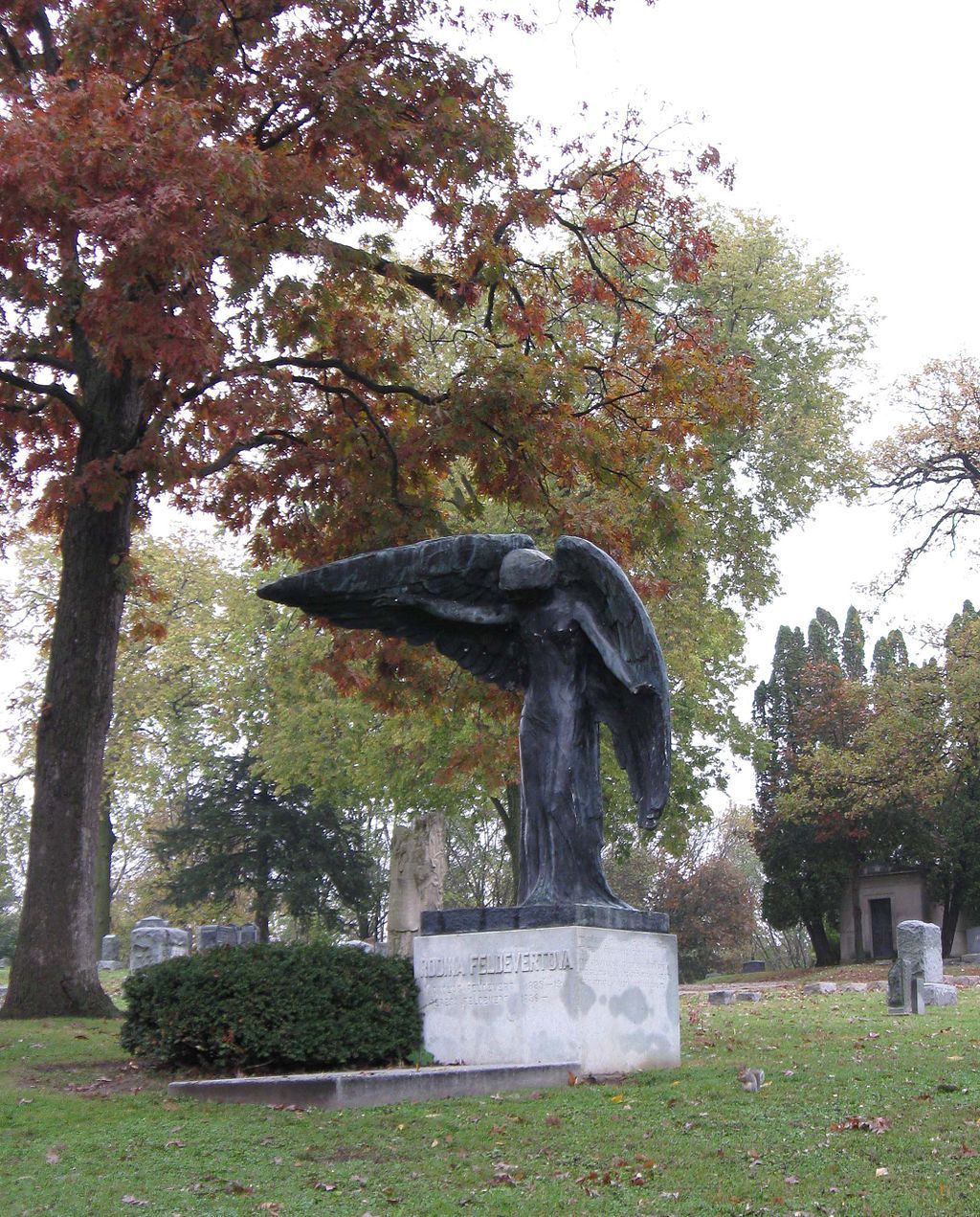 View of Black Angel Statue