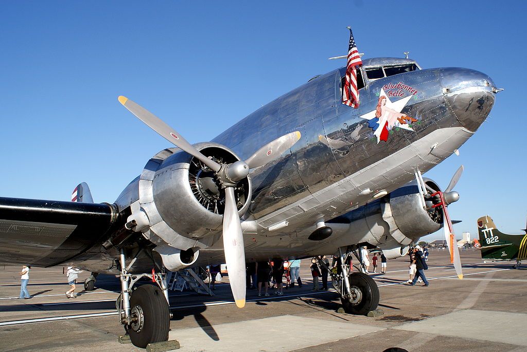 Skytrain C-47B serial number 43-49942 displayed in Highland Lakes Squadron, Burnet, Texas