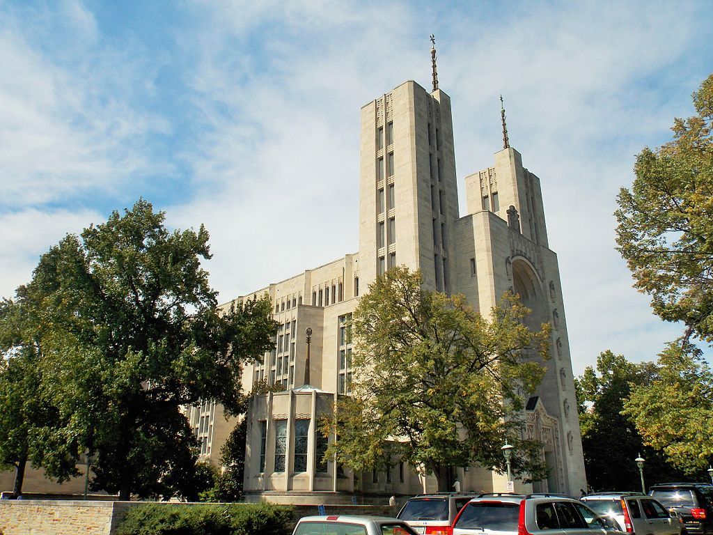 Side facade of the Cathedral of Mary Our Queen