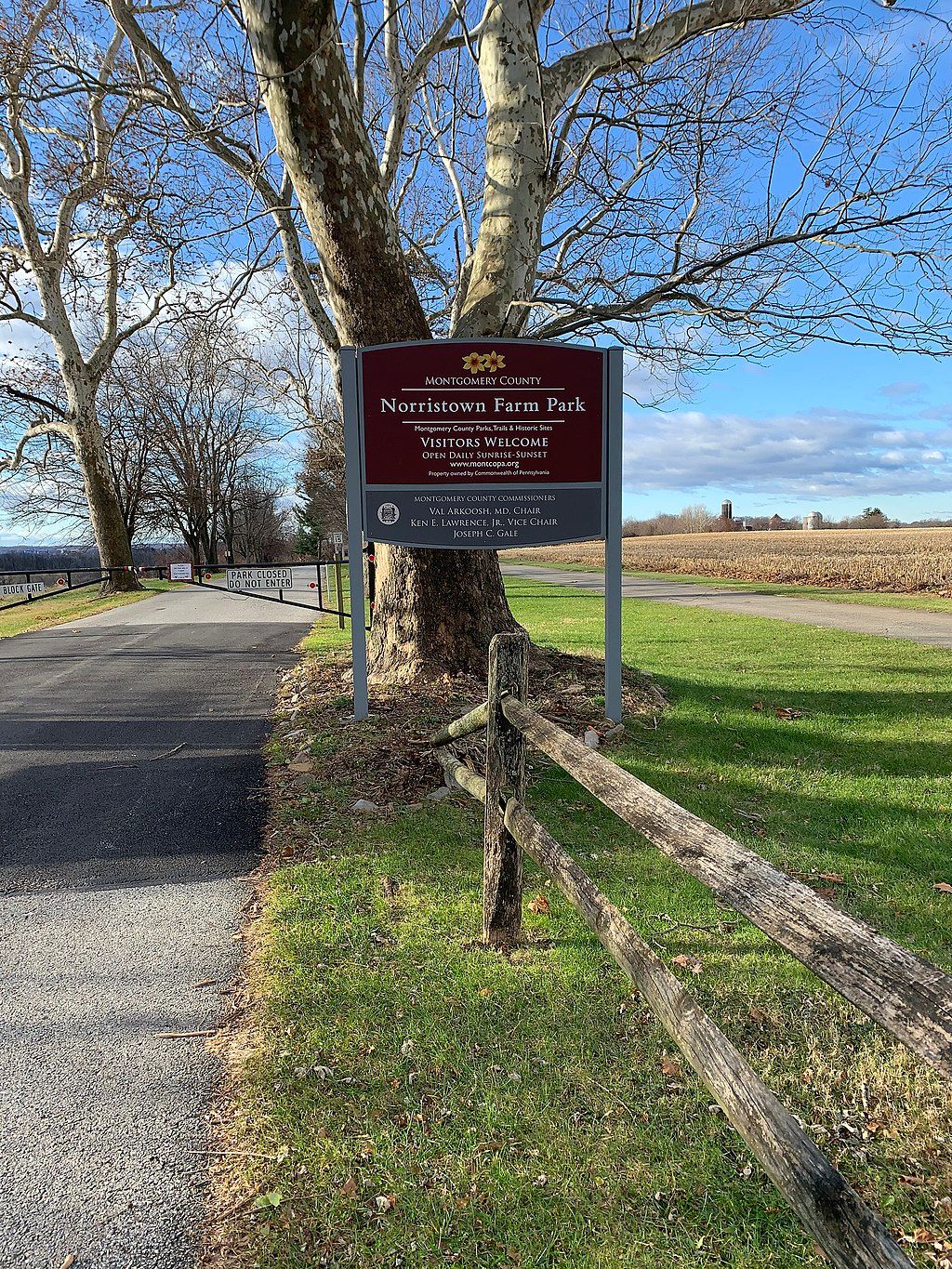 Entrance to Norristown Farm Park in Norristown, Pennsylvania