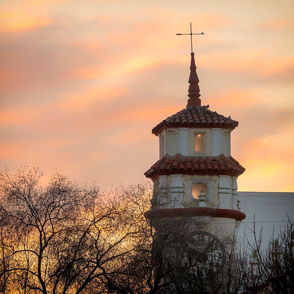 Sunset over Visalia Fox Theatre