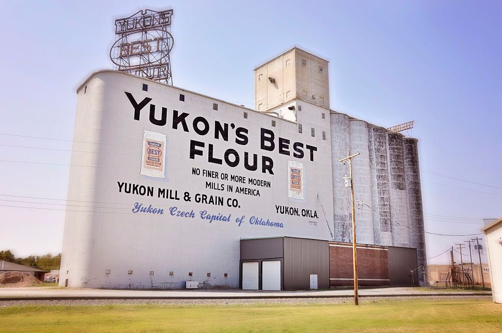 View of Yukon's Best Flour Mill at Route 66