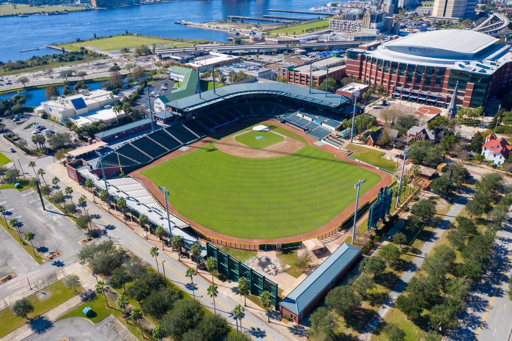 Bird's eye view of 121 Financial Ballpark