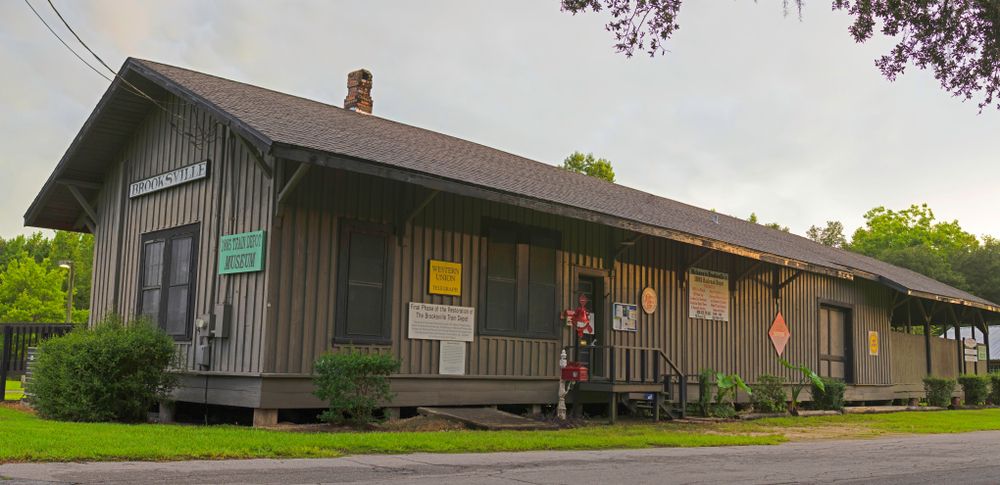 Outside View of 1885 Brooksville Train Depot