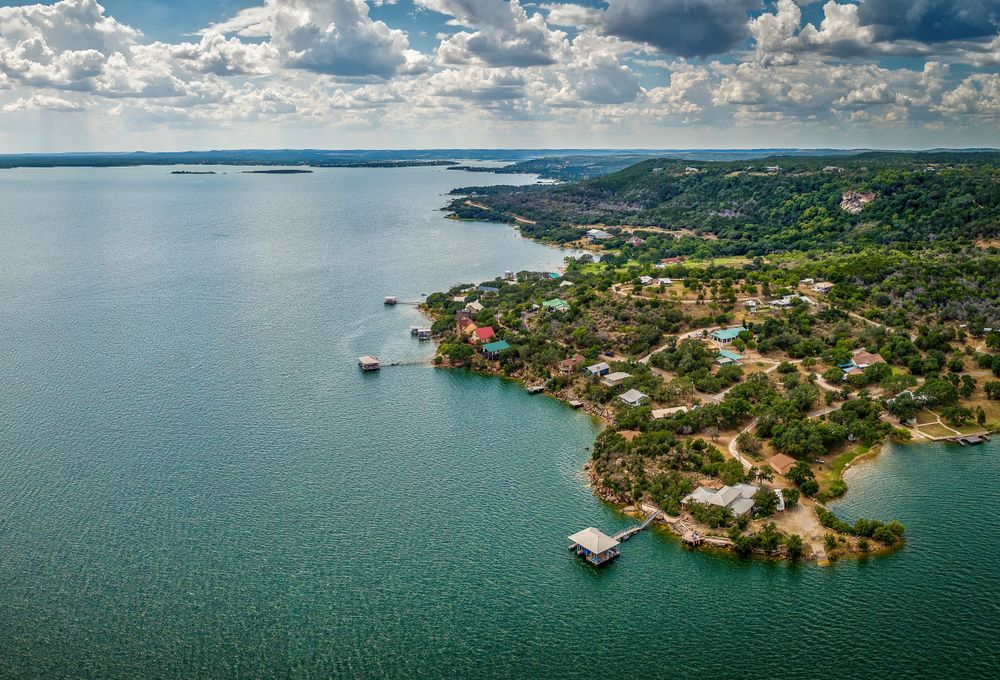 Arial view of Lake Buchanan, Burnet, Texas