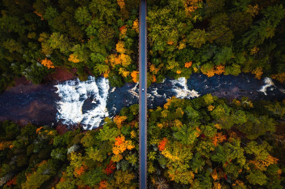 Stunning aerial view of Agate Falls