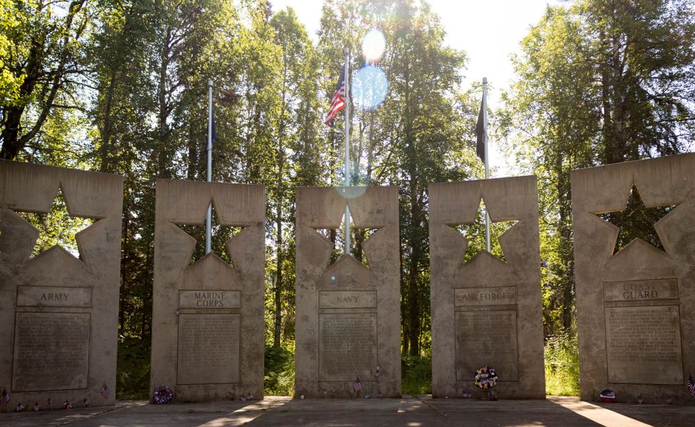 Daytime view of the Alaskan War Veterans Memorial