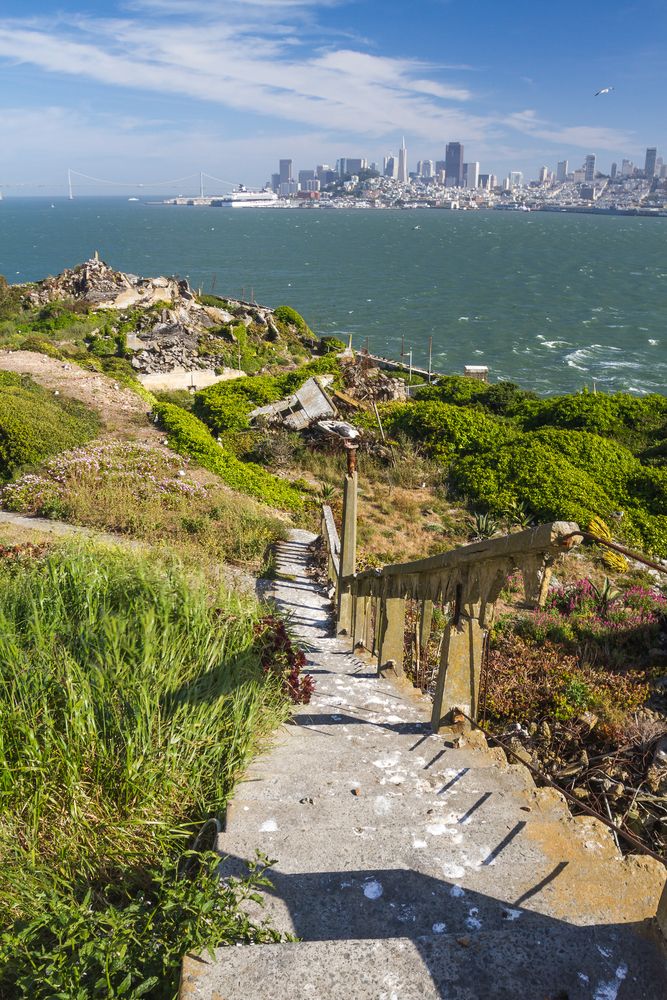 Hiking trail at Alcatraz Island