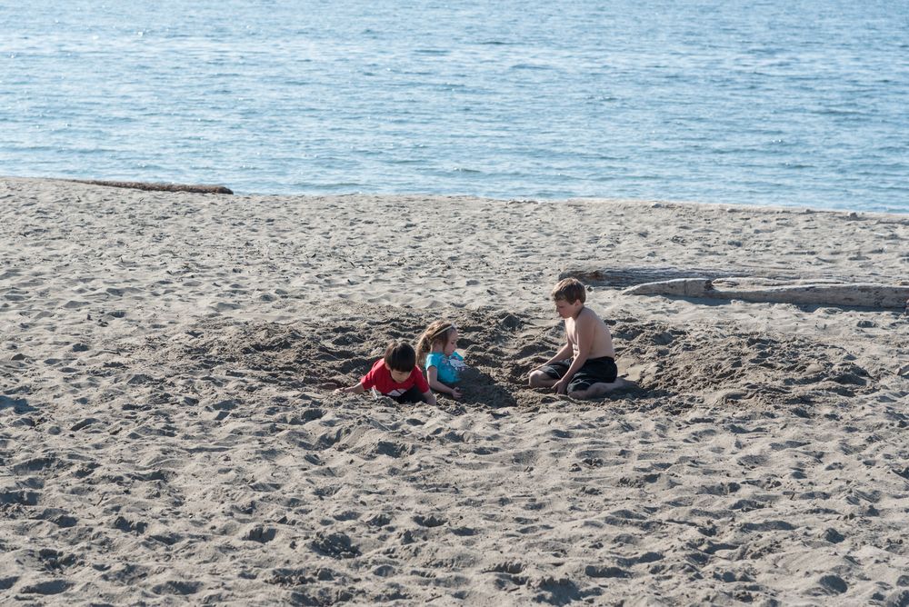 Kids playing at Alki Beach Park