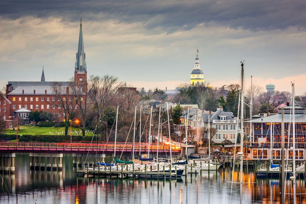 Boats docked at Annapolis Harbor