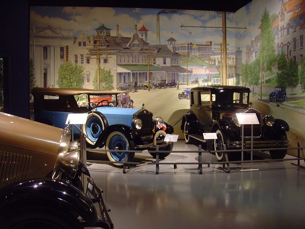Vintage cars displayed in Antique Automobile Club of America