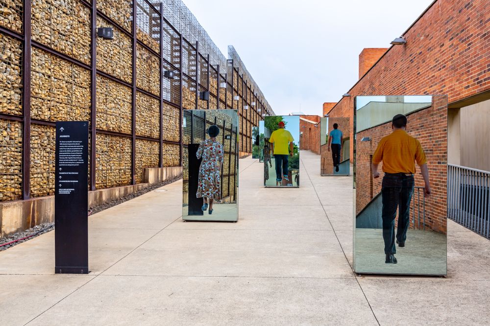 Exhibits at Apartheid Museum in Johannesburg