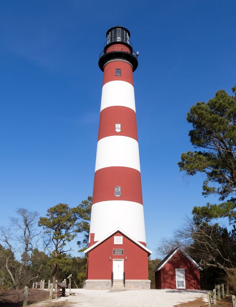 Front view of Assateague Lighthouse