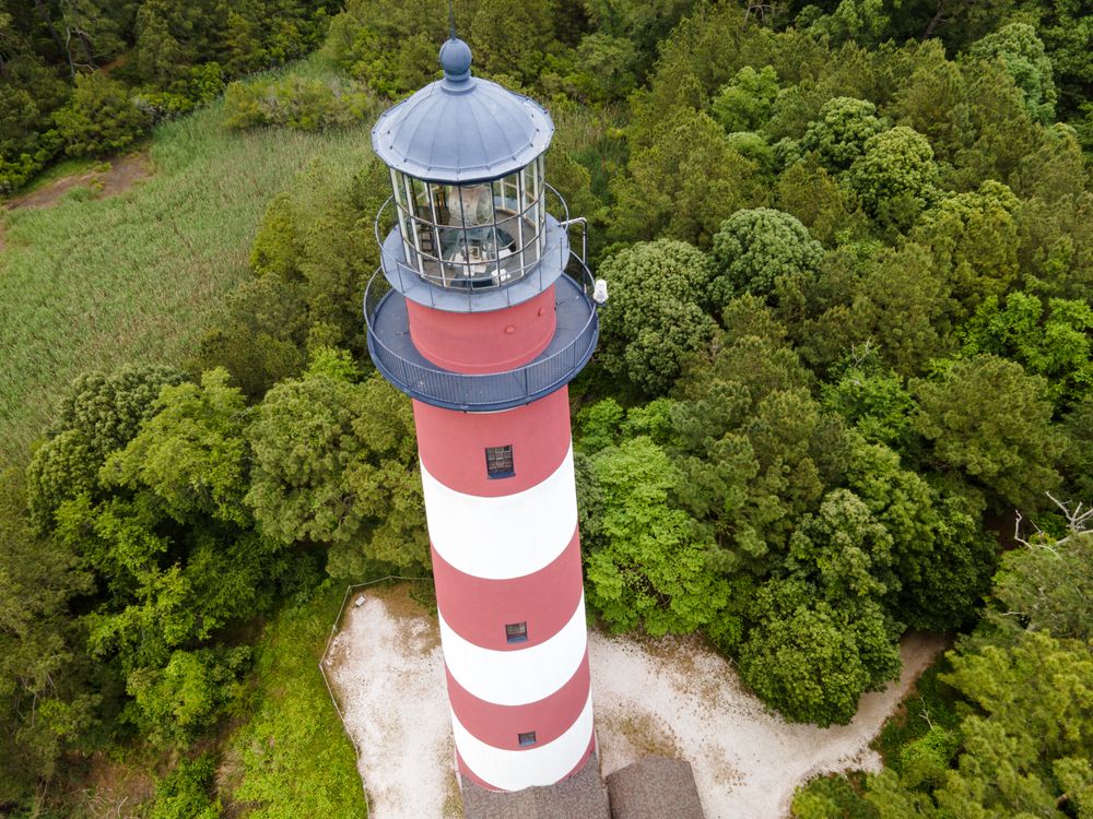 Aerial view of Assateague Lighthouse