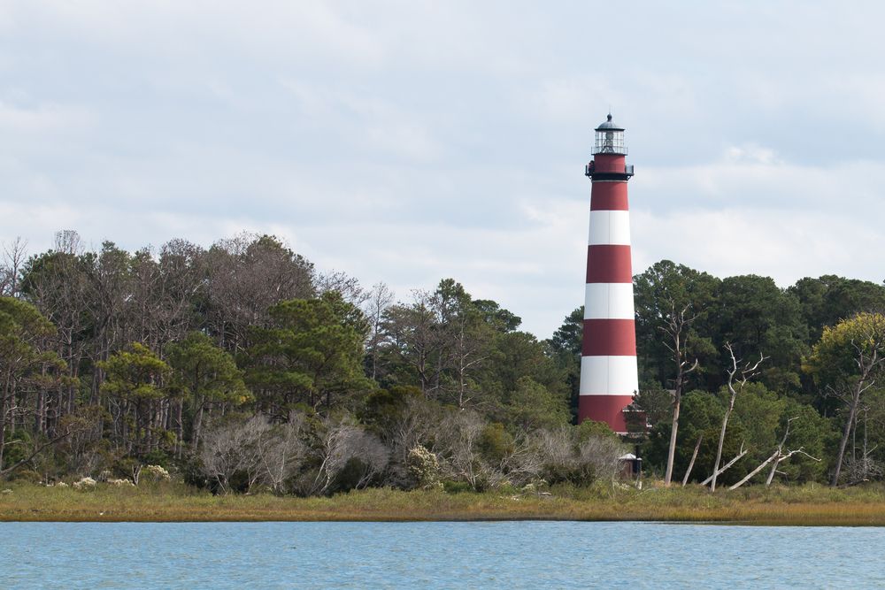 A distant view of Assateague lighthouse