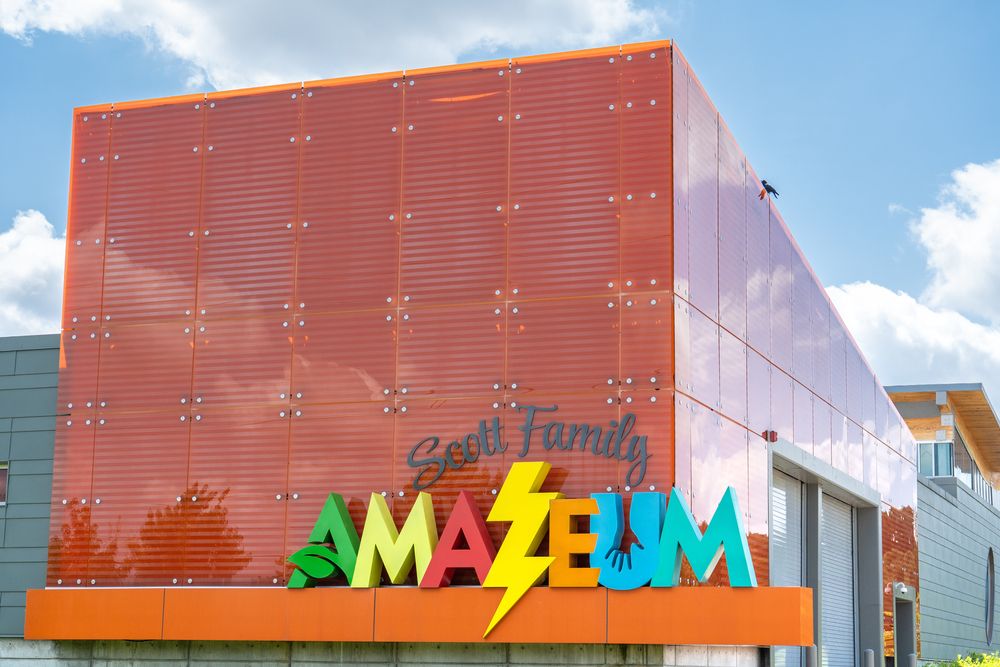 Vibrant exterior of Scott Family Amazeum
