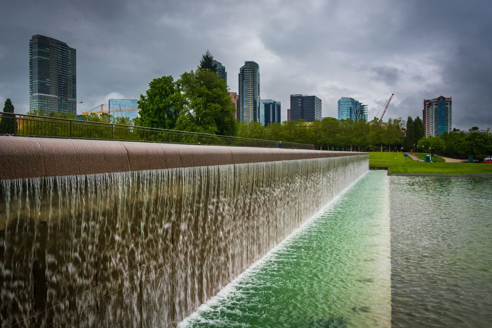 Water fountain of Bellevue Downtown Park