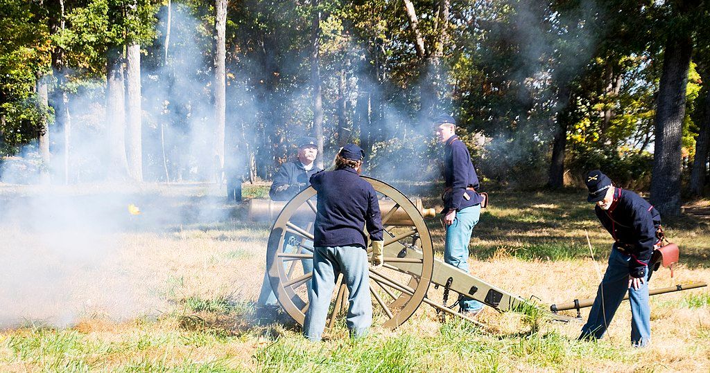 Canon firing at Ball’s Bluff Battlefield Regional Park