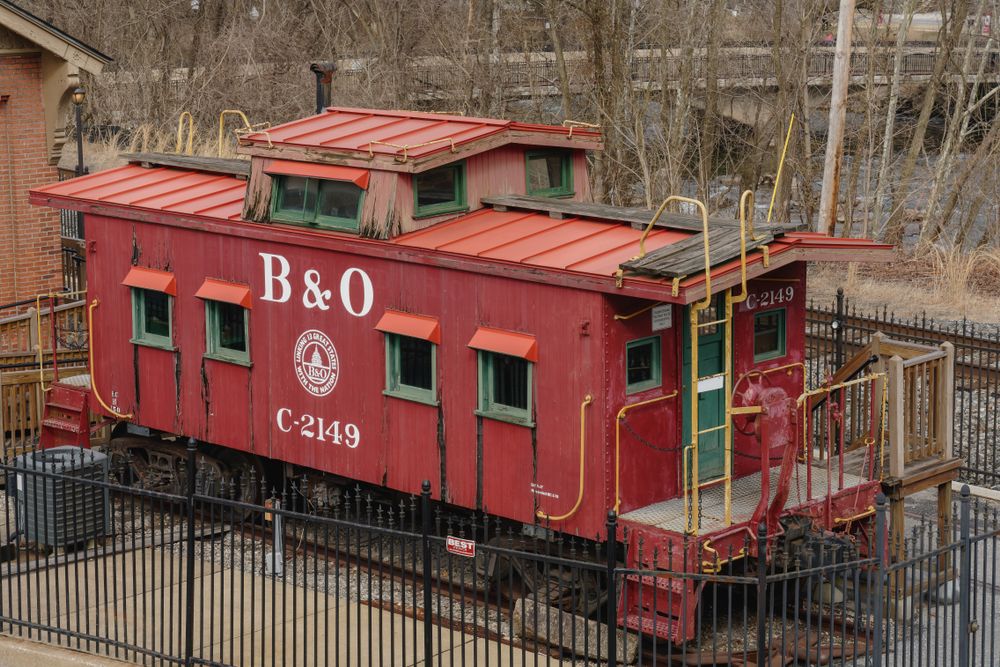 Old train engine at Baltimore and Ohio Ellicott City Station Museum