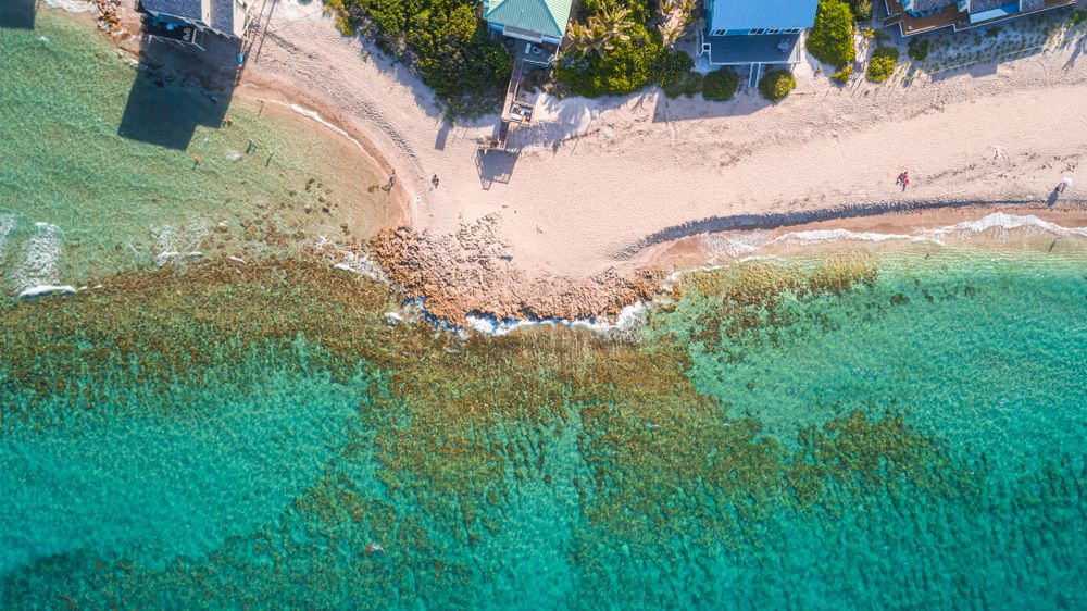 Aerial view of Bathtub Reef Beach