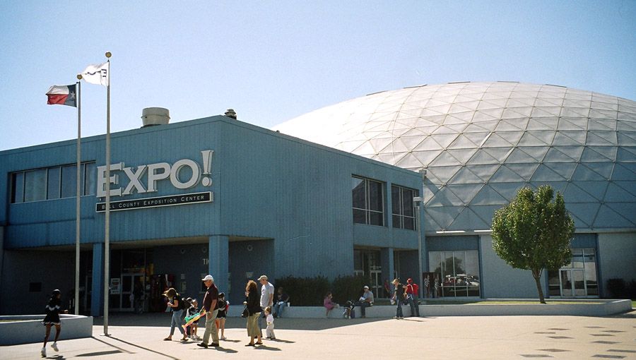 People outside Bell County Expo Center