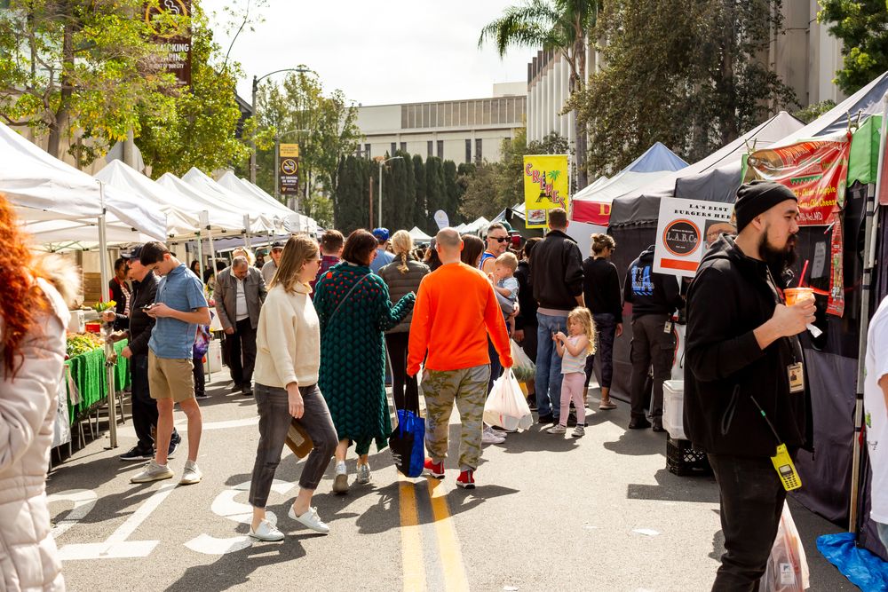 Shoppers at Beverly Hills Farmers Market