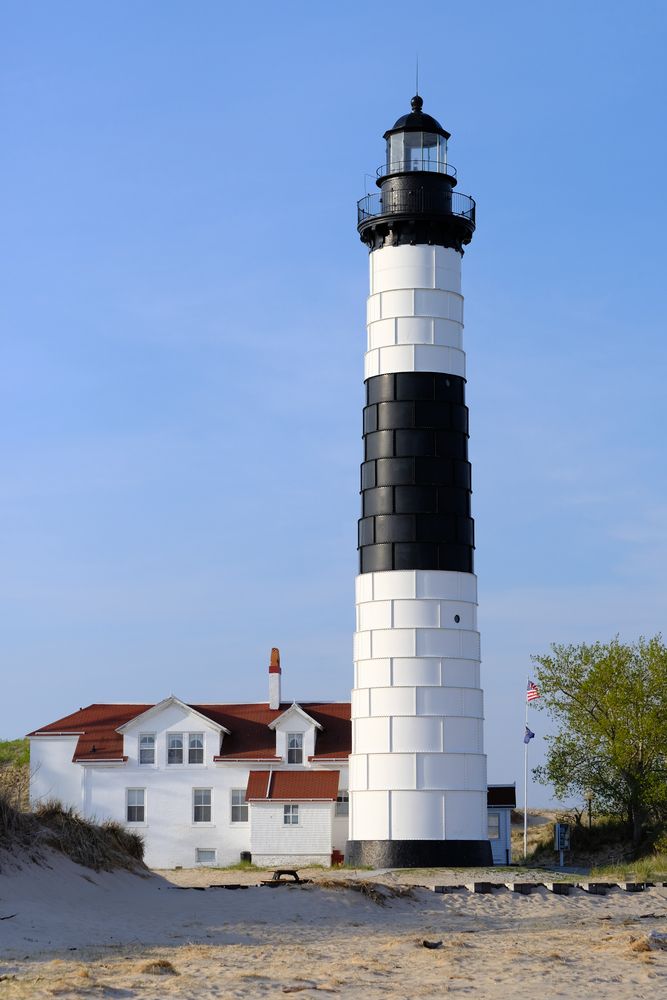 Close up of Big Sable Point Lighthouse