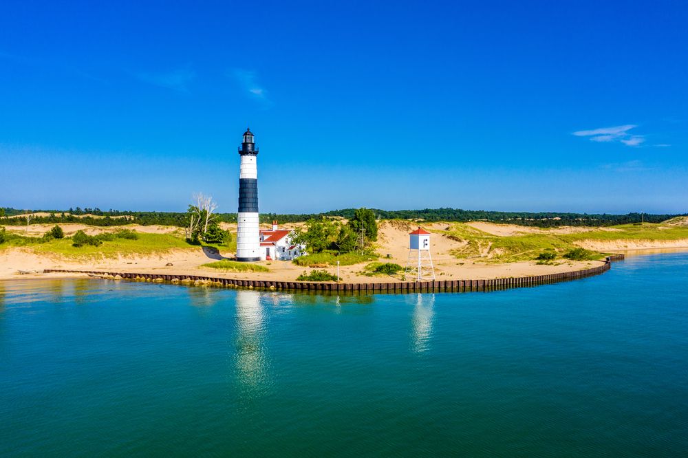 Scenic view of Big Sable Point Lighthouse