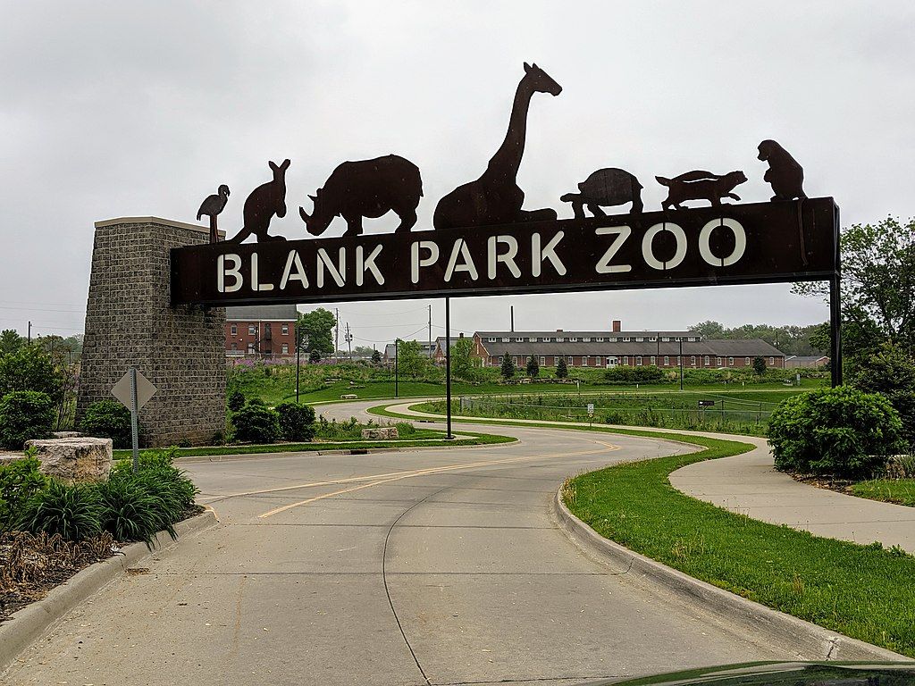 Sign board of Blank Park Zoo
