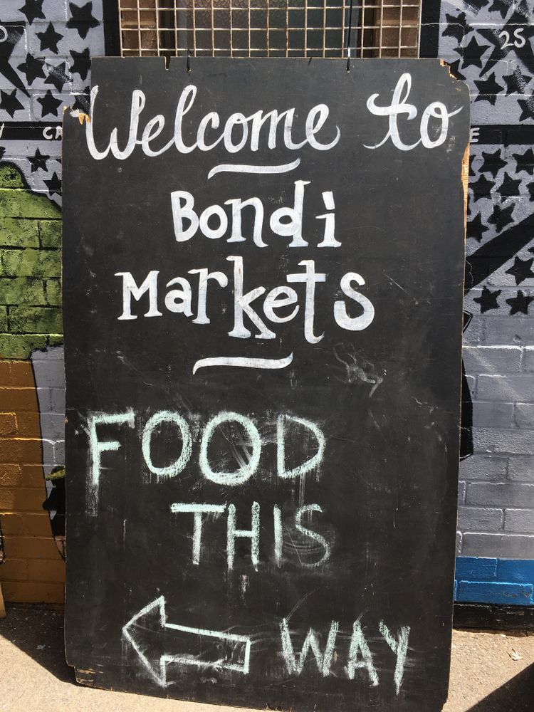 Welcome sign of Bondi Markets