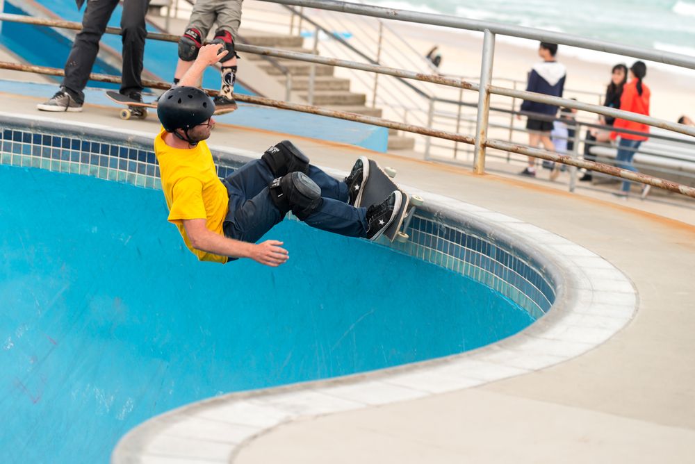 A person skating on Bondi Skate Park
