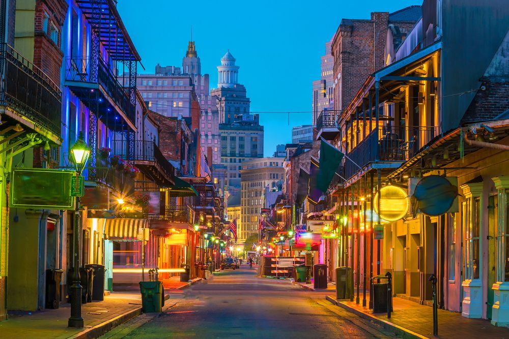 Night scene at Bourbon Street
