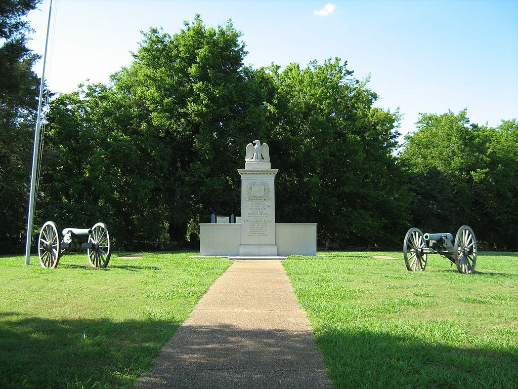 Two cannons at Brices Cross Roads National Battlefield