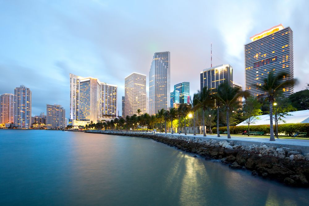 The waters of Brickell Key Park