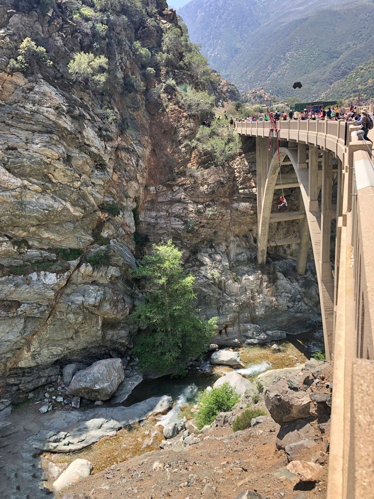 People enjoying the view from Bridge to Nowhere