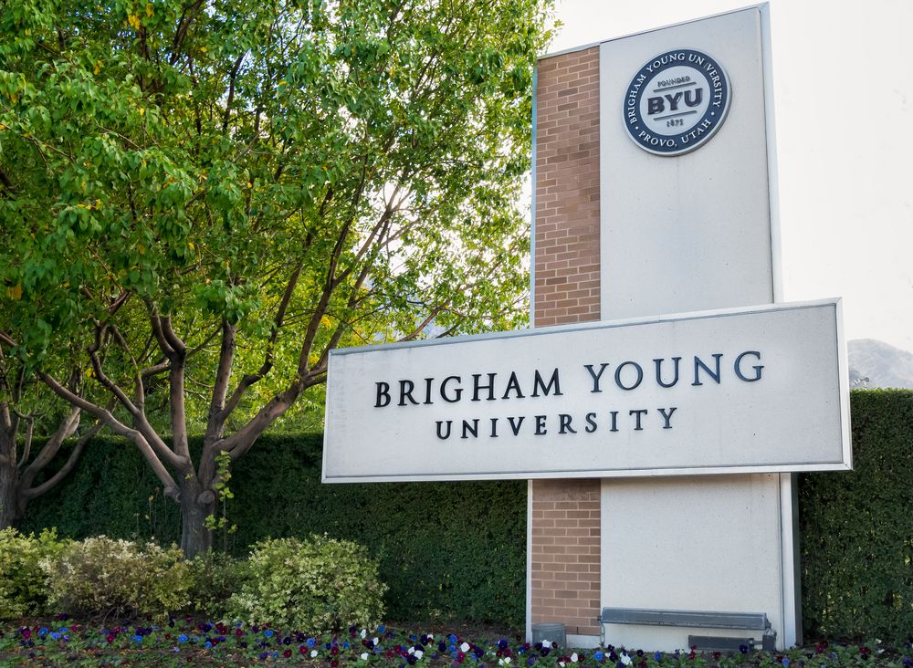 Welcome sign of Brigham Young University