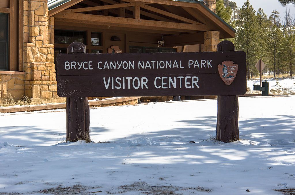 Signage of Bryce Canyon National Park Visitor Center