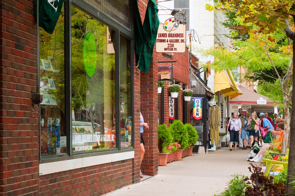 Visitors shopping at Butler Street