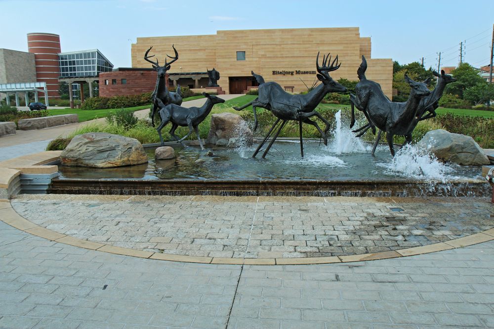 Water fountain in front of Eiteljorg Museum of American Indians and Western Art