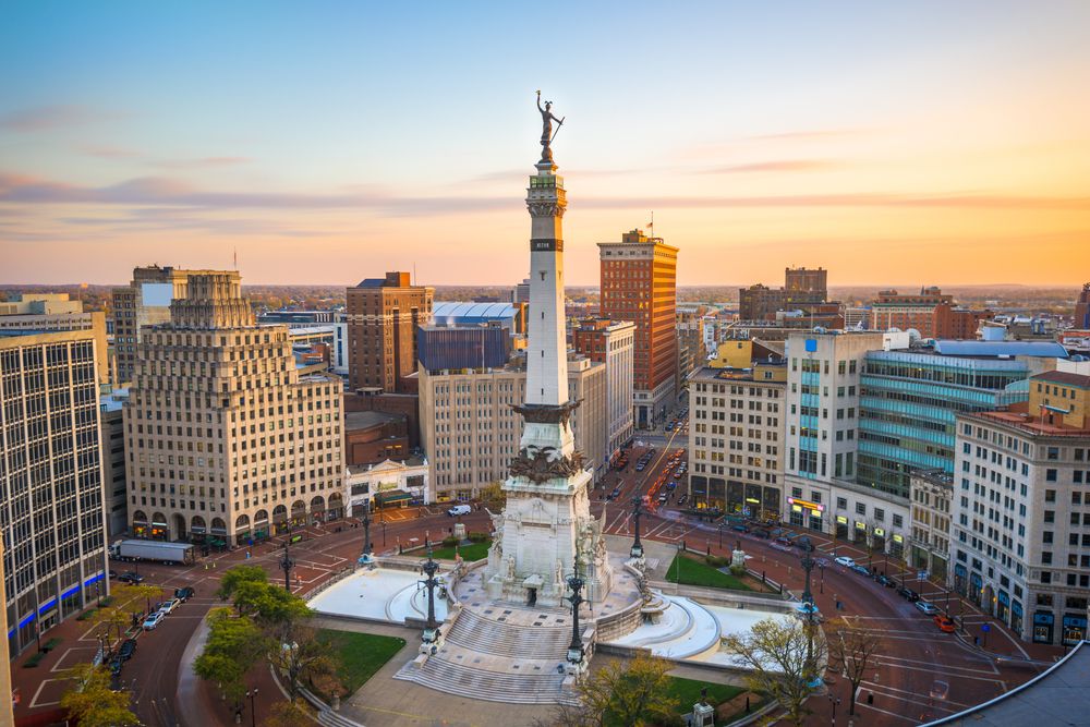 Aerial view of Soldiers and Sailors Monument