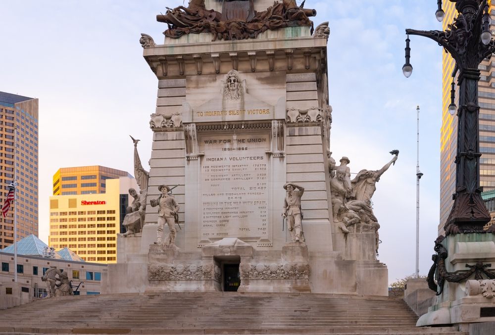Details of Soldiers and Sailors Monument's bottom half