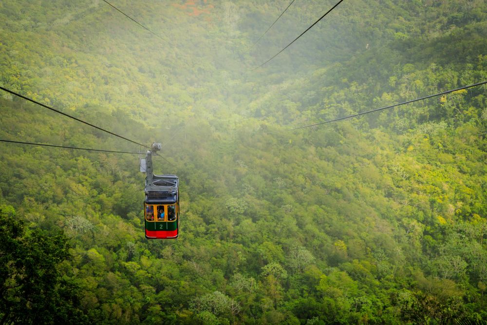 Cable car cabin on Mount Isabel de Torres