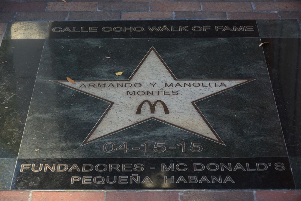 View of Calle Ocho Walk of Fame