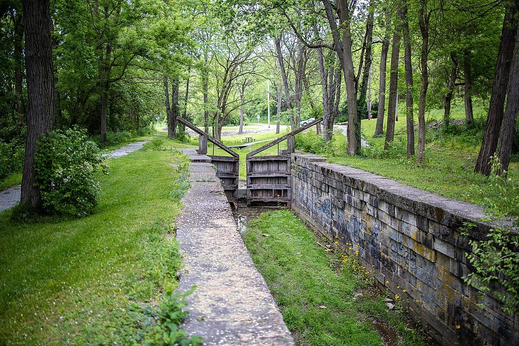 Scenic view of Canal Lock Park