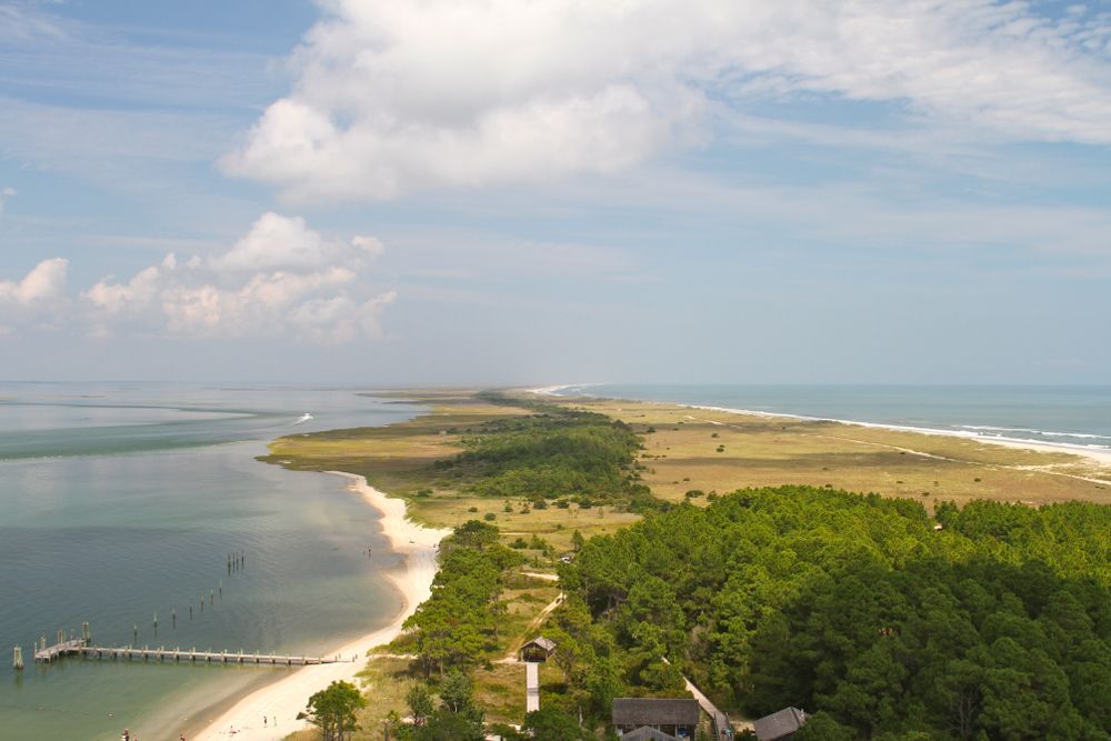 Bird's eye view of Cape Lookout National Seashore