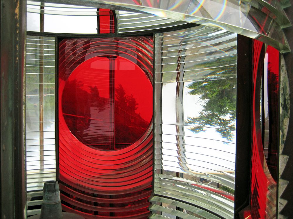 Closeup of the light at Cape Meares Lighthouse