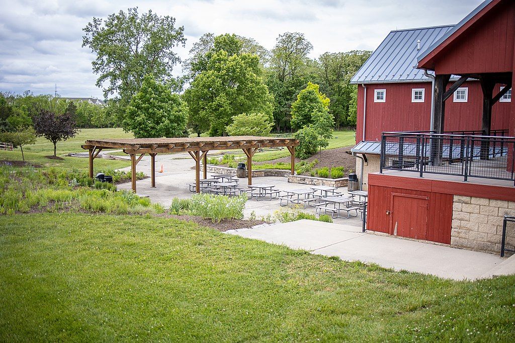 Picnic area near the visitors centre at Carriage Hill MetroPark