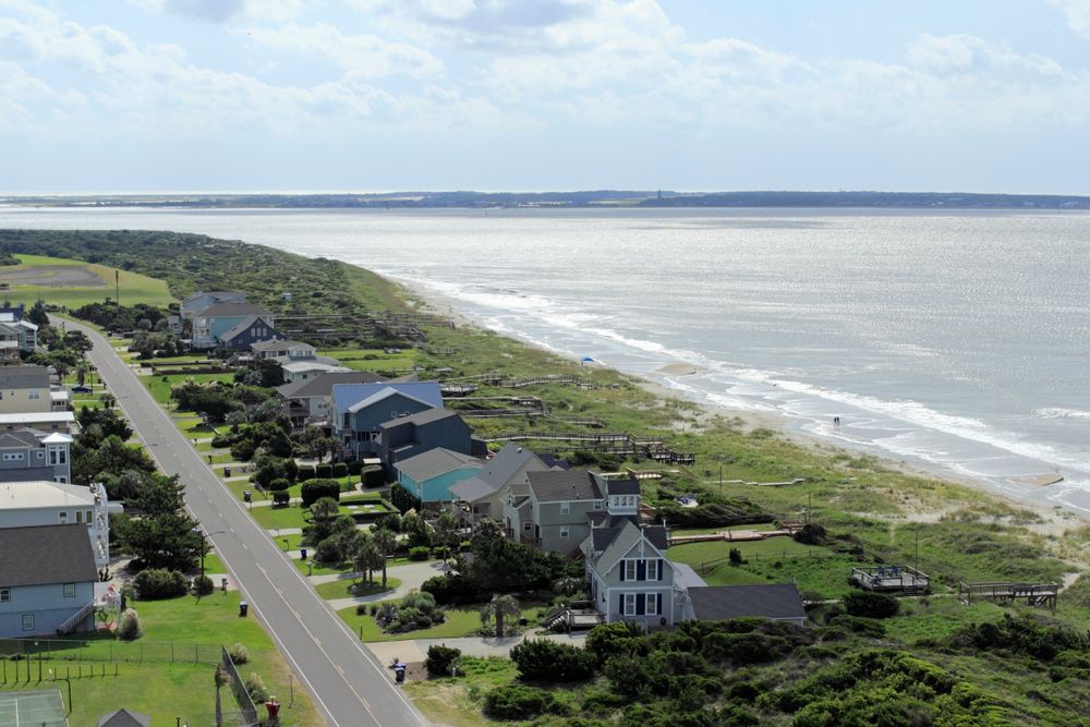 Aerial view of the Caswell Beach