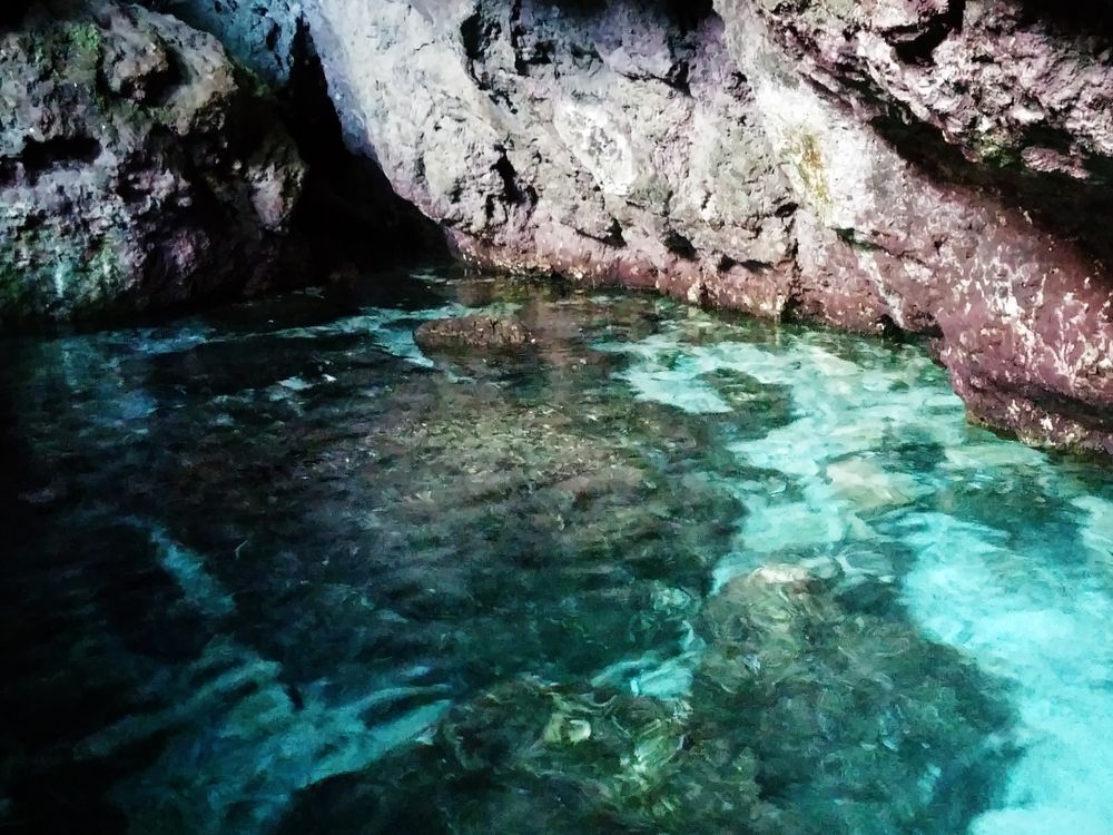 Swimming pool built in the cave in Guam