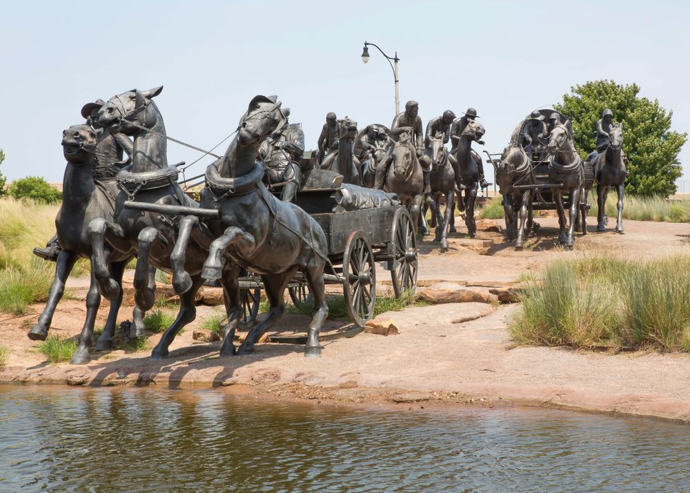 Statues at Centennial Land Run Monument